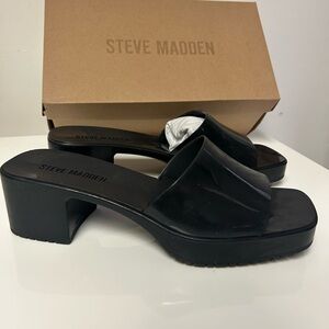 NEW 🖤 Steve Madden Black Platform Mule Sandal Size 10